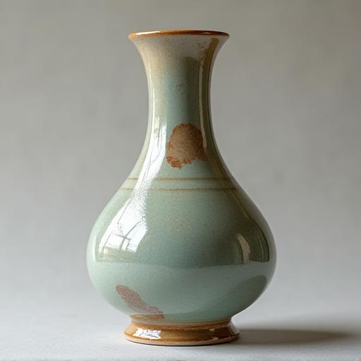 A beautifully restored antique ceramic vase, showing the seamless repair work.